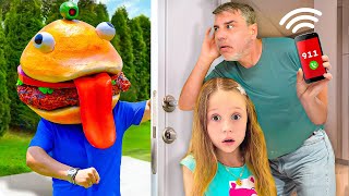 Nastya and dad VS garbage Childrens stories [upl. by Htiel]