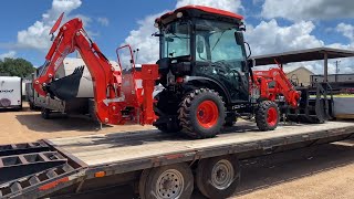 Kioti CX2510 HST Cab with loader 60” grapple3rd function kit backhoe amp 60” mid mount mower ￼ [upl. by Eyeleen65]