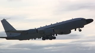 Royal Air Force  Boeing RC135W  Takeoff [upl. by Leahcimed]