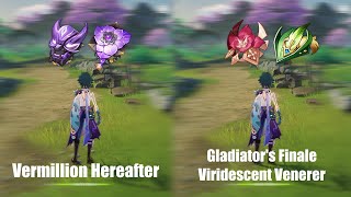 Xiao Vermillion Hereafter Vs Gladiators Finale amp Viridescent Venerer  Genshin Impact [upl. by Anis]