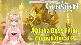 Azdaha Boss Fight Zhongli Story Quest Milameowz  Genshin Impact [upl. by Nicky]