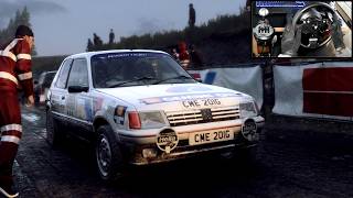 Nursing a SICK Backfiring Engine in Colin McRae challenge  Peugeot 205 GTI  Wheel Cam [upl. by Norton467]