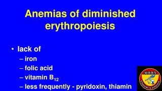 Anemias of Diminished Erythropoiesis [upl. by Ianej]