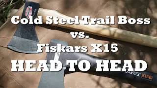 Head to Head Cold Steel Trail Boss vs Fiskars X15 [upl. by Mathia]