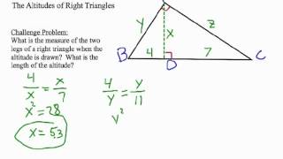 How to Find the Altitude of a Right Triangle [upl. by Eissolf]