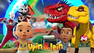 Upin Ipin Takut Ada Tirex Dinosaurus Merah Kekuatan Mata Ultraman Justice Melawan Tirex di Kampung [upl. by Jarietta142]