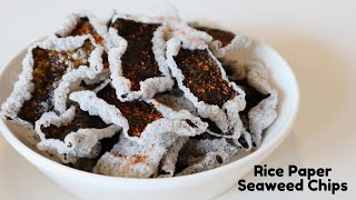 How to Make Rice Paper Seaweed Chips  Perfect for Snack ❤️ [upl. by Kinchen]