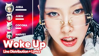 XG  WOKE UP Line Distribution  Lyrics Karaoke PATREON REQUESTED [upl. by Quita703]