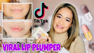 I HAVE TO TRY THIS TIKTOK VIRAL  BEST SELLING AMAZON LIP PLUMPER DEROL [upl. by Woolley]