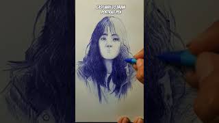 Ballpen portrait easy way ballpenart portrait sketsawajah shortsvideo [upl. by Ltsyrk287]