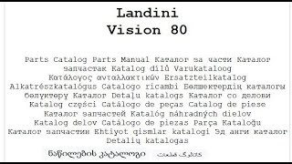 Landini Vision 80  Parts Catalog [upl. by Pich112]