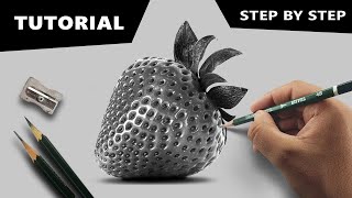 Draw Hyperrealistic Strawberry  Stepbystep Tutorial [upl. by Machos285]