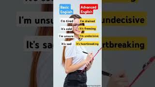 Basic English vs Advanced English shorts english learnenglish spokenenglish vocabulary [upl. by Mellen]