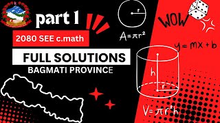 Math solutions of model questions Bagmati province SEE 2080 part 1 SEE preparation 2081 [upl. by Saihttam]