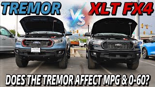 2023 Ford Ranger Lariat Tremor VS XLT FX4 MPG amp 060 Test Does The Tremor Really Get Worse MPG [upl. by Ecnaled]