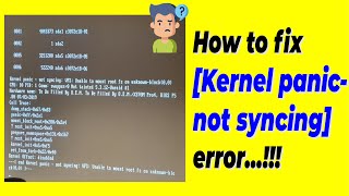 HOW TO FIX KERNEL PANIC ERROR  100 WORKING  VERY SIMPLE [upl. by Madancy]