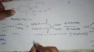 synthesis of barbitalbarbituratesunit4 DRUGS ACTING ON CNS [upl. by Eylsel338]