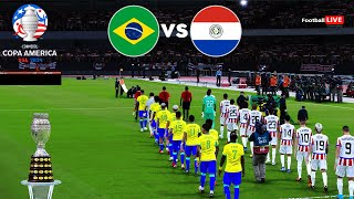 Brazil vs Paraguay  Copa America 2024 USA Group D  Full Match All Goals  Realistic PES Gameplay [upl. by Wareing]