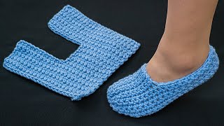 Simple crochet slippers worked one swatch for beginners [upl. by Kato52]