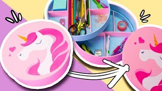 LAPICERA UNICORNIO DE CARTÓN 🦄 CARTONAJE MUY FÁCIL ✂️ REGRESO A CLASES ✏️ [upl. by Ecaroh]