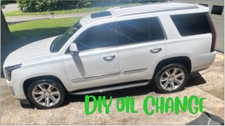 CADDILAC ESCALADE 2016 OIL CHANGE DIY [upl. by Naivat]