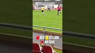 IS THIS A 🟥 🟨 OR NO FOUL redcard yellowcard foul referee goalkeeper var slidetackle [upl. by Alemac565]