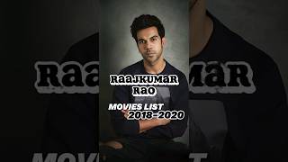 RAAJKUMAR RAO MOVIES LIST 20182020 RaajkumarRao filmography bollywood bollywoodactor [upl. by Ynnel]