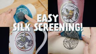 Easy Silk Screening for Pottery  BEST WAY TO SILK SCREEN POTTERY [upl. by Aynad]