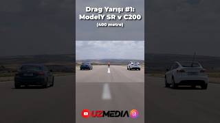 DRAG YARIŞI C200 vs Tesla Model Y SR [upl. by Skiba]