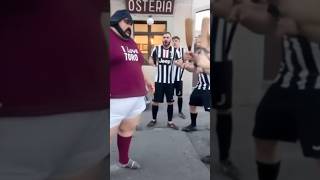 OSTERIA GRANATA  Rissa tra tifosi  4 juventini vs 1 granata [upl. by Roon]