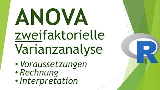 Zweifaktorielle ANOVA in R rechnen und interpretieren  Daten analysieren in R 94 [upl. by Nahseez]