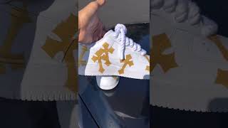 palm angels custom cross Nike Air force 1 shortvideoviralviralsneaker [upl. by Allene859]