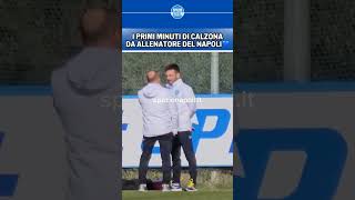 I PRIMI MINUTI DI CALZONA DA ALLENATORE DEL NAPOLI IL VIDEO 🩵 shorts [upl. by Trela]