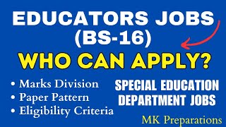 Educators Jobs BS16 2023  Special Education Department Jobs  PPSC Jobs  School Education Jobs [upl. by Biancha]