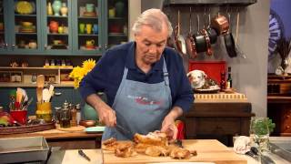 Jacques Pépin Techniques How to Carve a Roasted Chicken [upl. by Sirovart377]