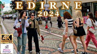 TURKEY EDIRNE CITY CENTER WALKING TOUR  HISTORICAL PLACES MARKETS BAZAARS  APRIL 2024  UHD 4K [upl. by Thorwald241]