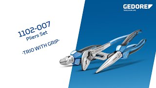 GEDORE Pliers Set  1102 007  Universal pliers Flat nose pliers Power side cutter [upl. by Willow]