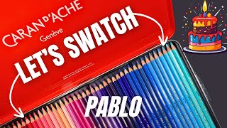 Caran dAche Pablo Colored Pencil Set 120  Swatch amp Chat [upl. by Noicnecsa]