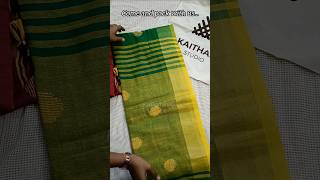 Khadi cotton sareehandwoven sareesKaithari Studiocotton sareesonline saree boutique [upl. by Vallonia]