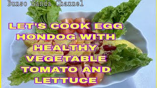 LETS COOK EGG HOTDOG OMELETTE WITH TOMATO AND LETTUCE cooking recipe  viral trending [upl. by Alcus]