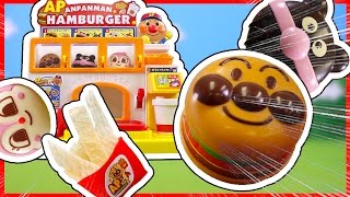 アンパンマン おもちゃアニメ おしゃべりハンバーガーやさん＆ハッピーキッチン ハンバーガー Anpanman Burger Shop Toy Happy Kitchen [upl. by Eiddet]