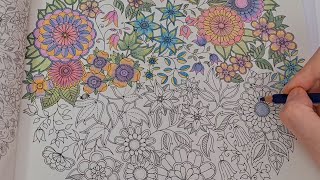 Coloring a circle of plants of Secret Garden part 2 [upl. by Saalocin]