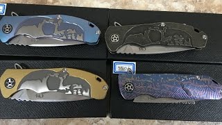 CH 3504 bronze anodized skull framelock flipper knife from China titanium scales and S35VN blade [upl. by Salene]