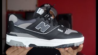 New Balance 550 Black Grey  Review  Sizing  On Feet [upl. by Ardnek]