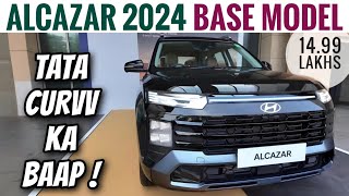 Hyundai Alcazar Facelift 2024 Base Model Review  Forget Curvv  New Alcazar 2024 Base Model Petrol [upl. by Gurl]