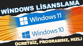 Programsız Hızlı Windows 10  11 Etkinleştirme [upl. by Aicirt]