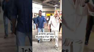 Man of Masses JrNTR papped arrives Mumbai for War2 shooting hrithikroshan [upl. by Cilla664]