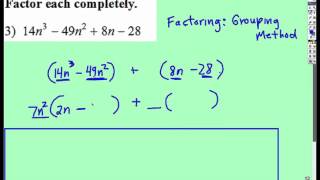 Polynomials Factoring using Grouping Method [upl. by Jensen]