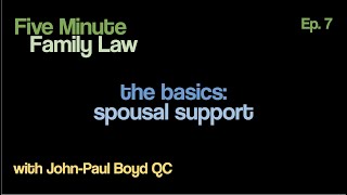 FMFL07  The Basics Spousal Support [upl. by Ellatsirhc]