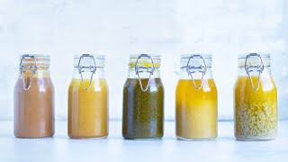 Five 5MINUTE Homemade Salad Dressings Quick amp Easy [upl. by Nnyltiak80]